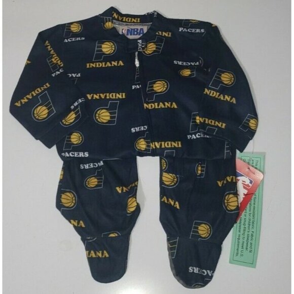 Nwt SIZE 12 MONTH Indiana Pacers Coverall Zip Up Sleeper - Picture 1 of 2